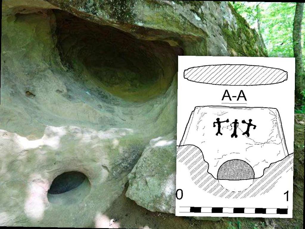На дольмене в Сочи обнаружен барельеф с танцующими фигурами, напоминающими лезгинку